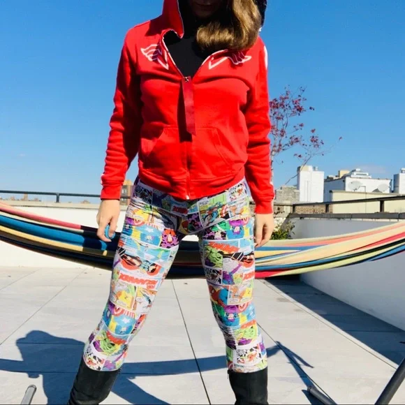 Vintage 2in1 Wonder Woman Red White Blue Star Stripe Double Side Turning Hoodie - Picture 16 of 16